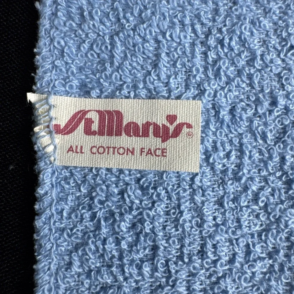 vintage st.marys washcloth towel blue cotton square usa mcm retro set of 6 NOS